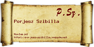 Porjesz Szibilla névjegykártya